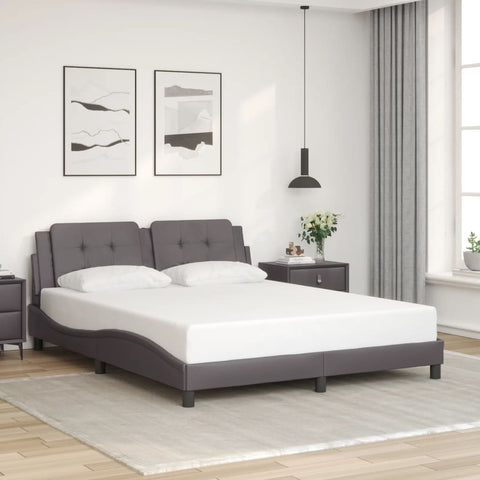 vidaXL Bed Frame without Mattress Grey 160x200 cm Faux Leather