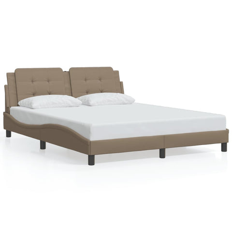 vidaXL Bed Frame without Mattress Cappuccino 160x200 cm Faux Leather