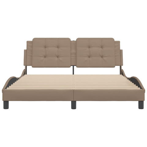 vidaXL Bed Frame without Mattress Cappuccino 160x200 cm Faux Leather