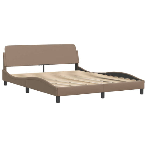 vidaXL Bed Frame without Mattress Cappuccino 160x200 cm Faux Leather