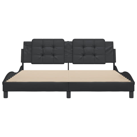 vidaXL Bed Frame without Mattress "Zadar" Black 180x200 cm Super King Faux Leather