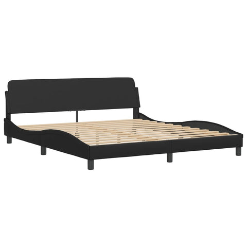 vidaXL Bed Frame without Mattress "Zadar" Black 180x200 cm Super King Faux Leather