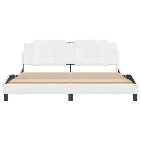 vidaXL Bed Frame without Mattress "Zadar" White 180x200 cm Super King Faux Leather