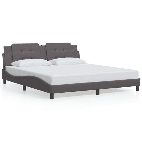 vidaXL Bed Frame without Mattress Grey 180x200 cm Super King Faux Leather