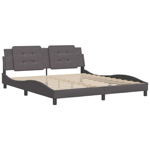 vidaXL Bed Frame without Mattress Grey 180x200 cm Super King Faux Leather