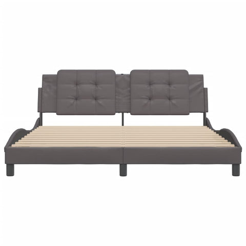 vidaXL Bed Frame without Mattress Grey 180x200 cm Super King Faux Leather