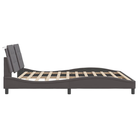 vidaXL Bed Frame without Mattress Grey 180x200 cm Super King Faux Leather