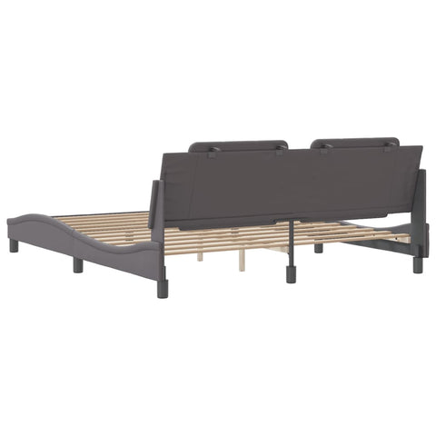 vidaXL Bed Frame without Mattress Grey 180x200 cm Super King Faux Leather