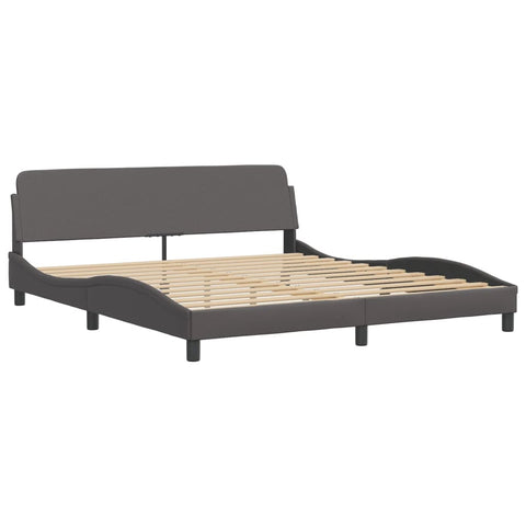 vidaXL Bed Frame without Mattress Grey 180x200 cm Super King Faux Leather