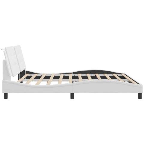 vidaXL Bed Frame without Mattress "Zadar" White 200x200 cm Faux Leather
