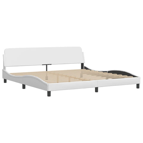 vidaXL Bed Frame without Mattress "Zadar" White 200x200 cm Faux Leather