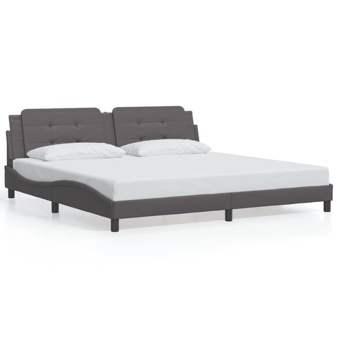 vidaXL Bed Frame without Mattress "Zadar" Grey 200x200 cm Faux Leather