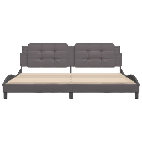 vidaXL Bed Frame without Mattress "Zadar" Grey 200x200 cm Faux Leather