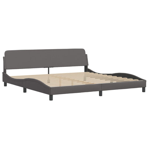 vidaXL Bed Frame without Mattress "Zadar" Grey 200x200 cm Faux Leather