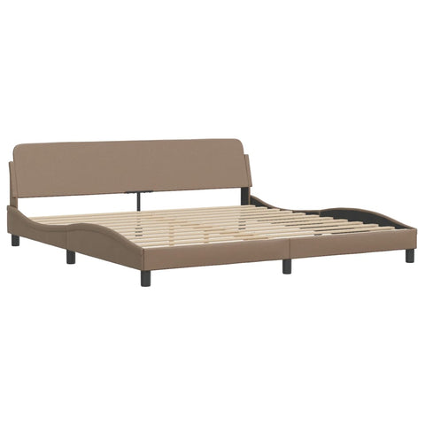 vidaXL Bed Frame without Mattress Cappuccino 200x200 cm Faux Leather