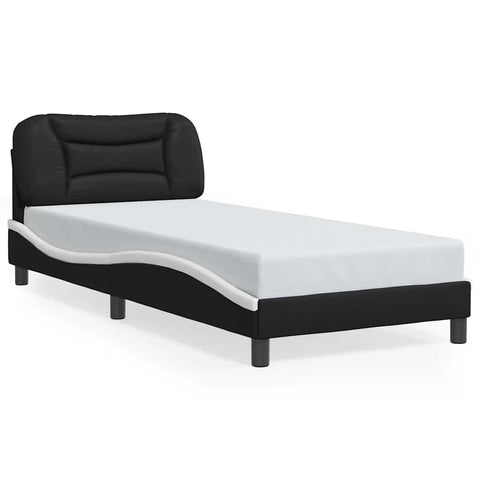 vidaXL Bed Frame with LED without Mattress Black and White 80x200 cm