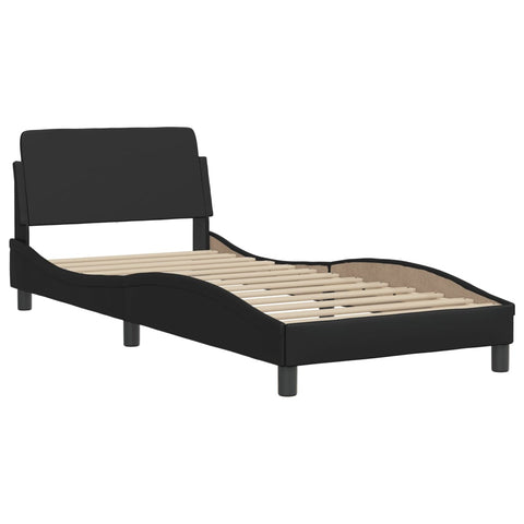 vidaXL Bed Frame with LED without Mattress Black 90x190 cm Single