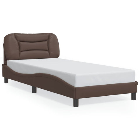 vidaXL Bed Frame with LED without Mattress "Hvar" Brown 90x190 cm Single