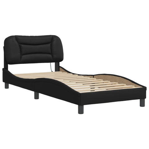 vidaXL Bed Frame with LED without Mattress "Hvar" Black 90x200 cm