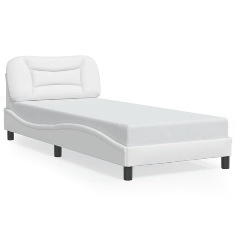 vidaXL Bed Frame with LED without Mattress "Hvar" White 90x200 cm