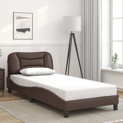 vidaXL Bed Frame with LED without Mattress "Hvar" Brown 90x200 cm