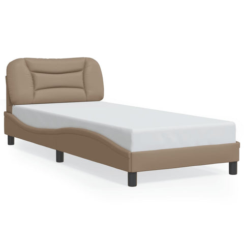 vidaXL Bed Frame with LED without Mattress Cappuccino 90x200 cm