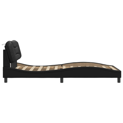 vidaXL Bed Frame with LED without Mattress "Hvar" Black 100x200 cm
