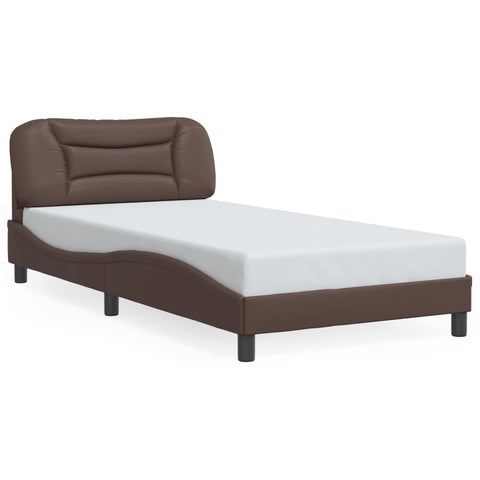 vidaXL Bed Frame with LED without Mattress Brown 100x200 cm
