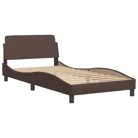 vidaXL Bed Frame with LED without Mattress Brown 100x200 cm
