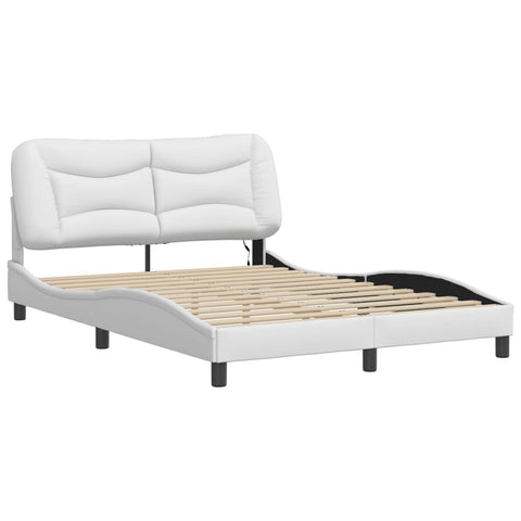 vidaXL Bed Frame with LED without Mattress "Hvar" White 120x200 cm