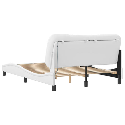 vidaXL Bed Frame with LED without Mattress "Hvar" White 120x200 cm
