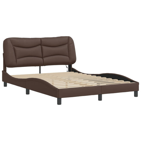 vidaXL Bed Frame with LED without Mattress "Hvar" Brown 120x200 cm