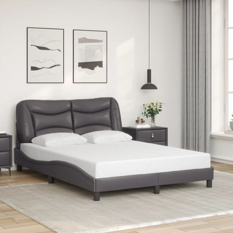vidaXL Bed Frame with LED without Mattress Grey 120x200 cm