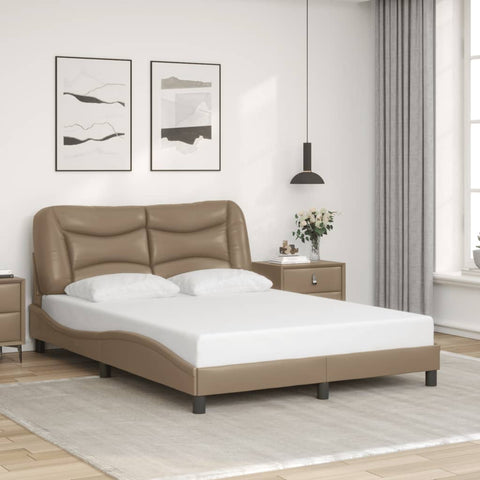 vidaXL Bed Frame with LED without Mattress Cappuccino 120x200 cm