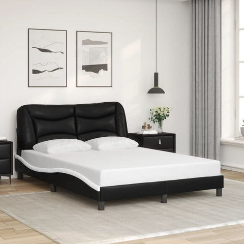 vidaXL Bed Frame with LED without Mattress Black and White 120x200 cm