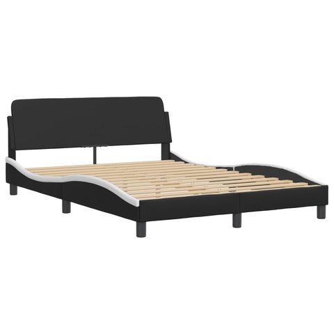 vidaXL Bed Frame with LED without Mattress Black and White 120x200 cm