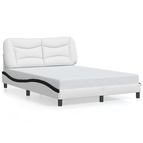 vidaXL Bed Frame with LED without Mattress "Hvar" White and Black 120x200 cm