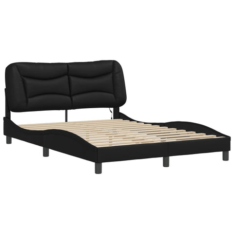 vidaXL Bed Frame with LED without Mattress Black 140x190 cm