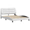 vidaXL Bed Frame with LED without Mattress "Hvar" White 140x190 cm
