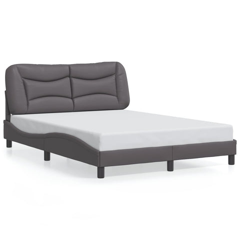 vidaXL Bed Frame with LED without Mattress "Hvar" Grey 140x190 cm
