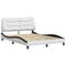 vidaXL Bed Frame with LED without Mattress "Hvar" White and Black 140x190 cm