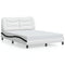 vidaXL Bed Frame with LED without Mattress "Hvar" White and Black 140x190 cm