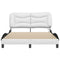 vidaXL Bed Frame with LED without Mattress "Hvar" White and Black 140x190 cm