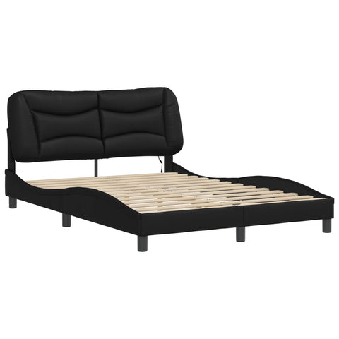 vidaXL Bed Frame with LED without Mattress Black 140x200 cm