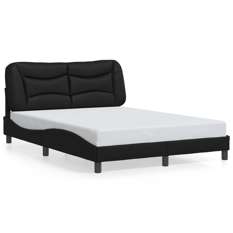 vidaXL Bed Frame with LED without Mattress Black 140x200 cm