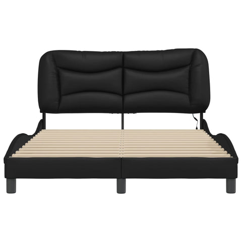 vidaXL Bed Frame with LED without Mattress Black 140x200 cm