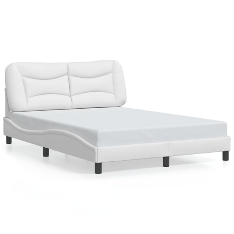 vidaXL Bed Frame with LED without Mattress White 140x200 cm