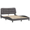 vidaXL Bed Frame with LED without Mattress "Hvar" Grey 140x200 cm