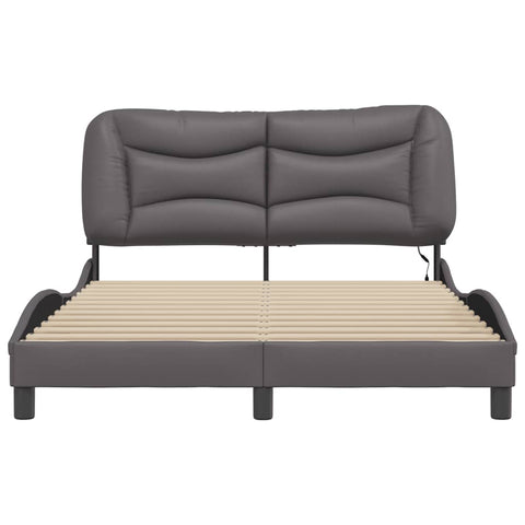 vidaXL Bed Frame with LED without Mattress "Hvar" Grey 140x200 cm