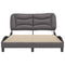vidaXL Bed Frame with LED without Mattress "Hvar" Grey 140x200 cm